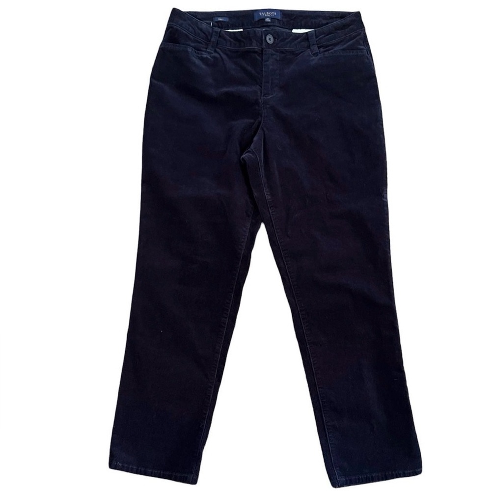 Talbots Women's Dark Blue Trouser Corduroy Pants Curvy Fit